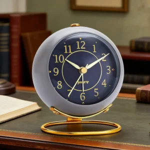 Analog Metal Ermington ，Retro, Cute, And Minimalist Small Desktop Clock