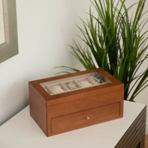 Brahear Wood Watch Box + Drawers