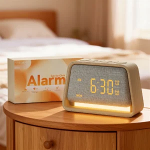 Wooden Sunrise Alarm Clock with Wake-Up Light, White Noise